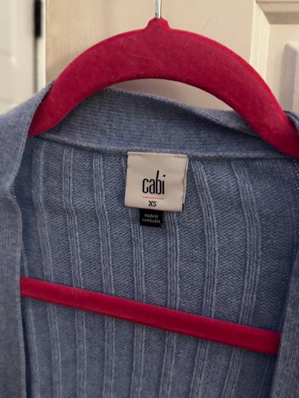 Cabi Blue Ribbed Button Cardigan - Picture 3 of 4